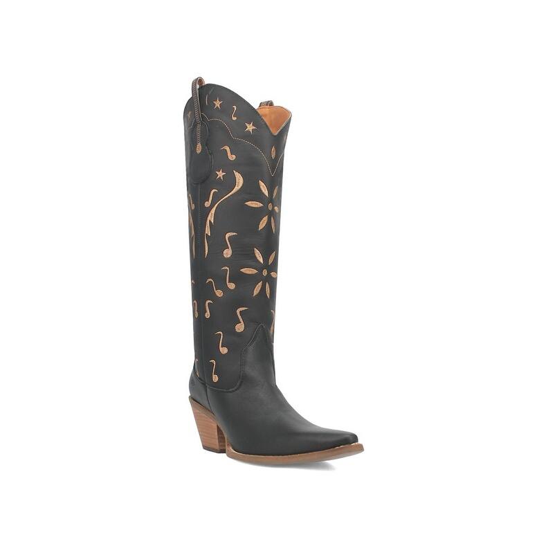 Dingo Western Boots Womens Rhymin Inlays Leather Snip Toe DI201