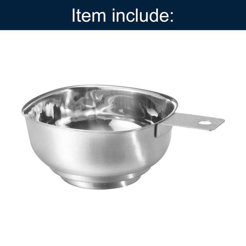 Stainless Steel Canning Funnel, 100mm/ 3.9inch Wide Mouth Jar Funnel with Handle - Silver