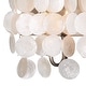 preview thumbnail 7 of 6, Elsa 4-Light 28 in. W Satin Nickel Glam Bathroom Vanity Lighting Fixture, Capiz Shell, Dimmable, LED Compatible, Full Backplate
