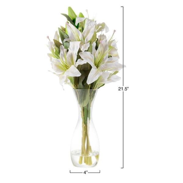 Shop Tall Glass Vase Artificial Floral Table Decor Centerpiece