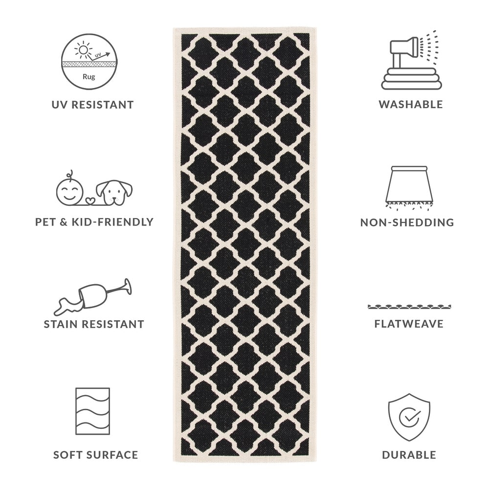 SAFAVIEH Courtyard Tuulikki Indoor /Outdoor Waterproof Trellis Patio Backyard Rug