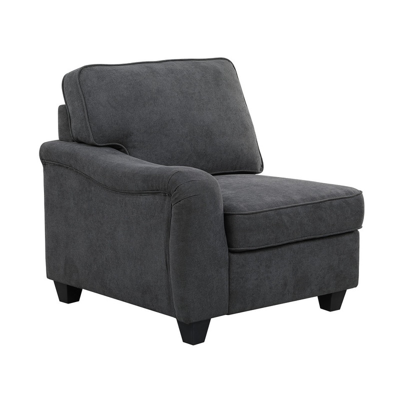 Leo Dark Gray Woven 8Pc Modular L-Shape Sectional Sofa and Ottoman