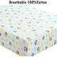 preview thumbnail 38 of 54, Polka Dot Animal Bear Friends ABC&123 Unisex Multi-color Cotton Toddler/Baby Crib Child Fitted Sheet Set (Pack of 3) - N/A