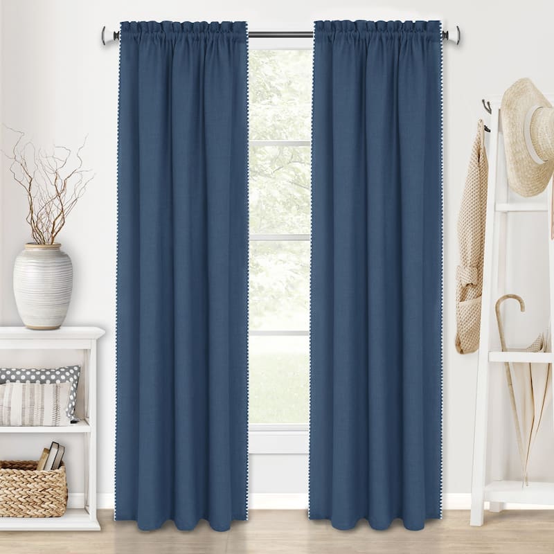 Kendal Rod Pocket Window Curtain Panel - 52" W x 84" L - Blue