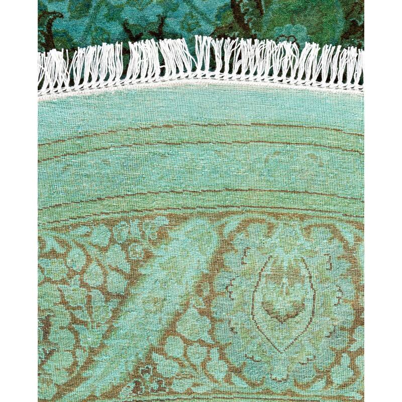 Overdyed One-of-a-Kind Hand-Knotted Area Rug - Green - 7' 1" x 7' 1"