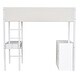 preview thumbnail 88 of 93, Teddy Fleece Loft Bed with Foldable Study Table, 4 Storage Drawers and Shelves Wood High LoftBed Frame for Bedroom