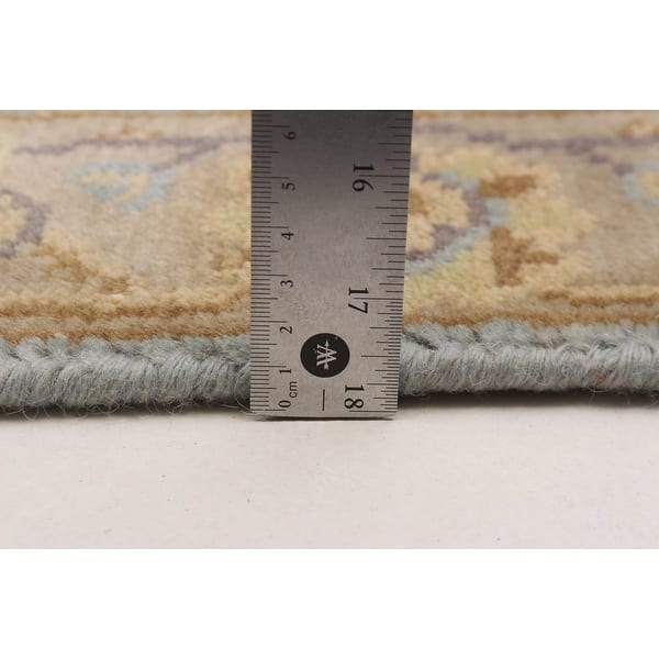 ECARPETGALLERY Hand-knotted Royal Oushak Light Blue Wool Rug - 2'7 x 11'10