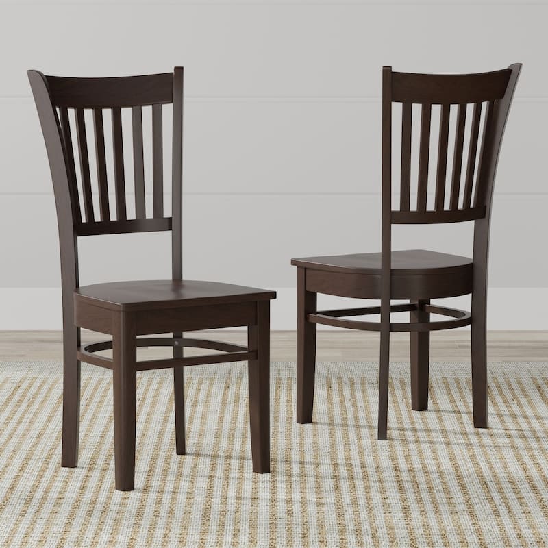 Spindle Back Solid Wood Dining Chairs (Set of 2) - Dark Walnut