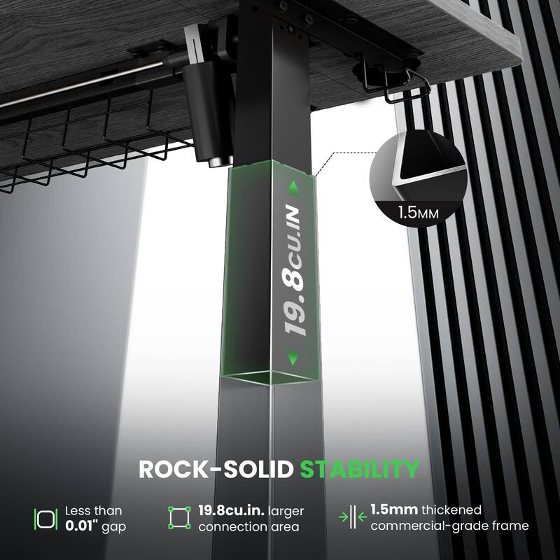 SIAGO Electric Standing Desk Height Adjustable Computer Desk with Cable Management & Spacious Work Surface