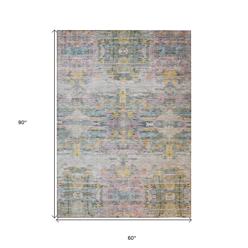 HomeRoots Abstract Transitional Rectangle Outdoor Rug