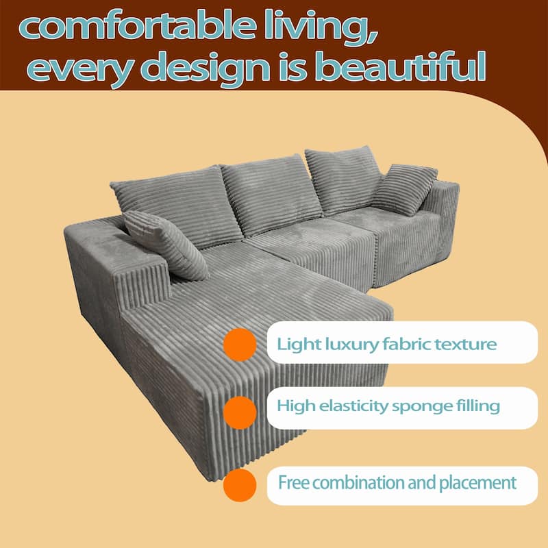 Corner Combination Sectional Sofa with Multiple Combinations Available