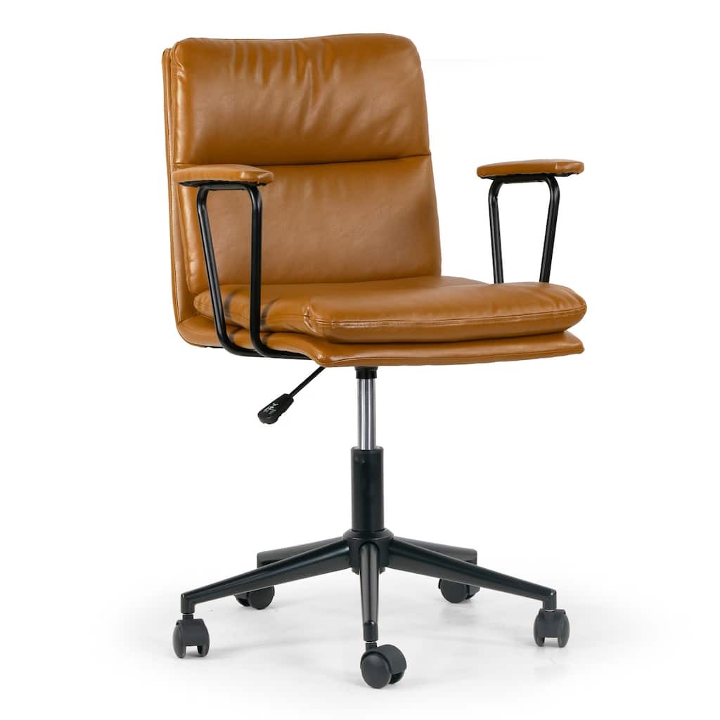 Avalee Cappuccino Faux Leather Adjustable Height Swivel Office Chair