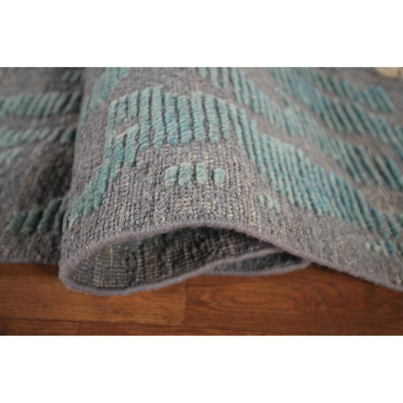All-Over Abstract Moroccan Area Rug Hand-Knotted Wool Carpet - 9'9"x 12'4"