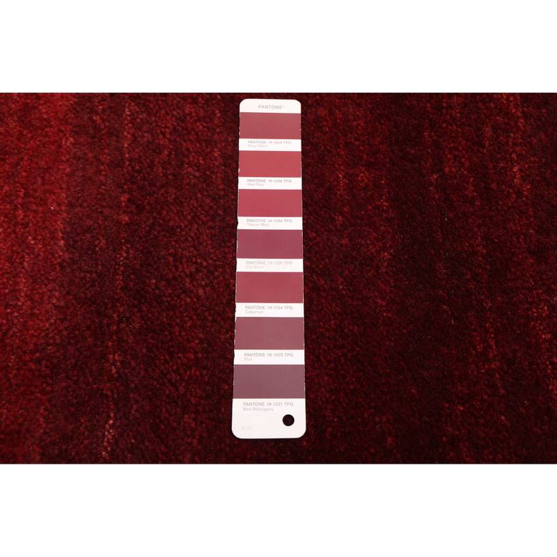 ECARPETGALLERY Hand-knotted Pak Finest Gabbeh Dark Red Wool Rug - 5'3 x 7'10