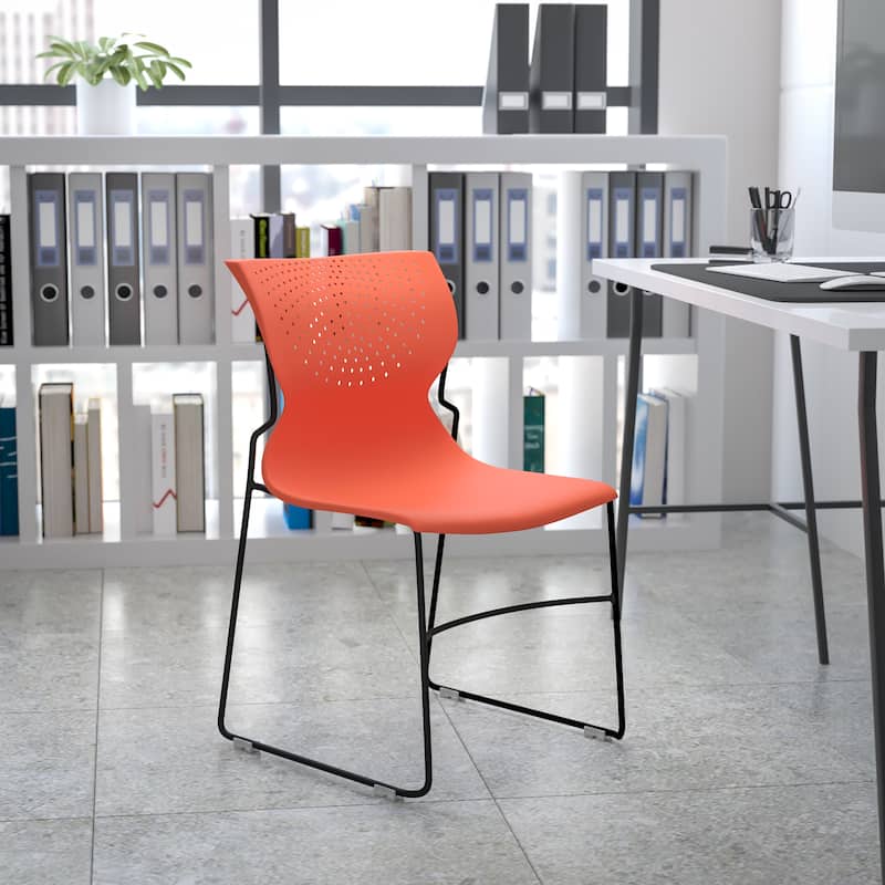 661 lb. Capacity Full Back Stack Chair with Powder Coated Frame