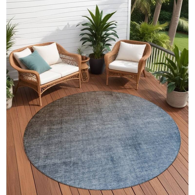 Allumi Ombre Weather Resistant Blended Style Round Outdoor Rug - 8' Round - Multi