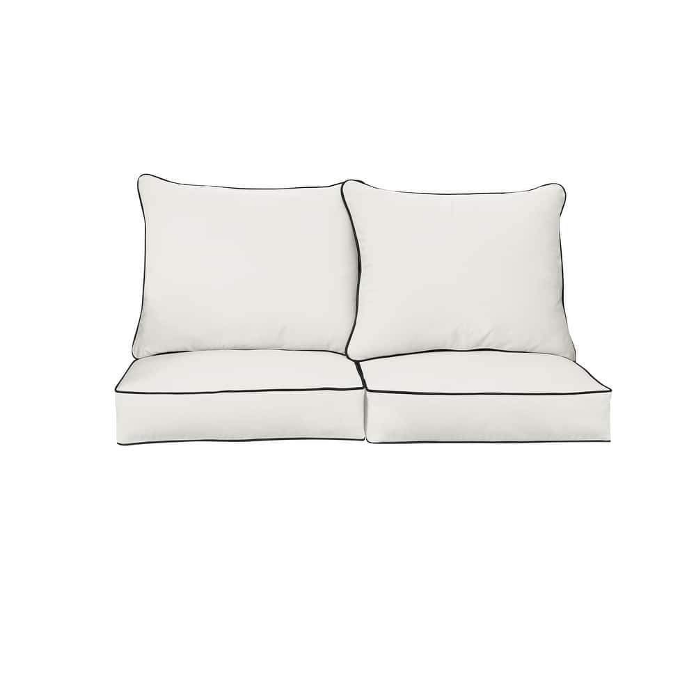 Sorra Home Sunbrella Outdoor Loveseat Pillow and Cushion Set