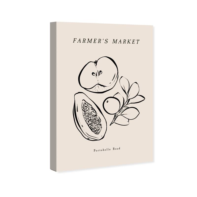 Wynwood Studio Canvas Food and Cuisine Farmer Market Fruits Black and Modern & Contemporary Wall Art Canvas Print
