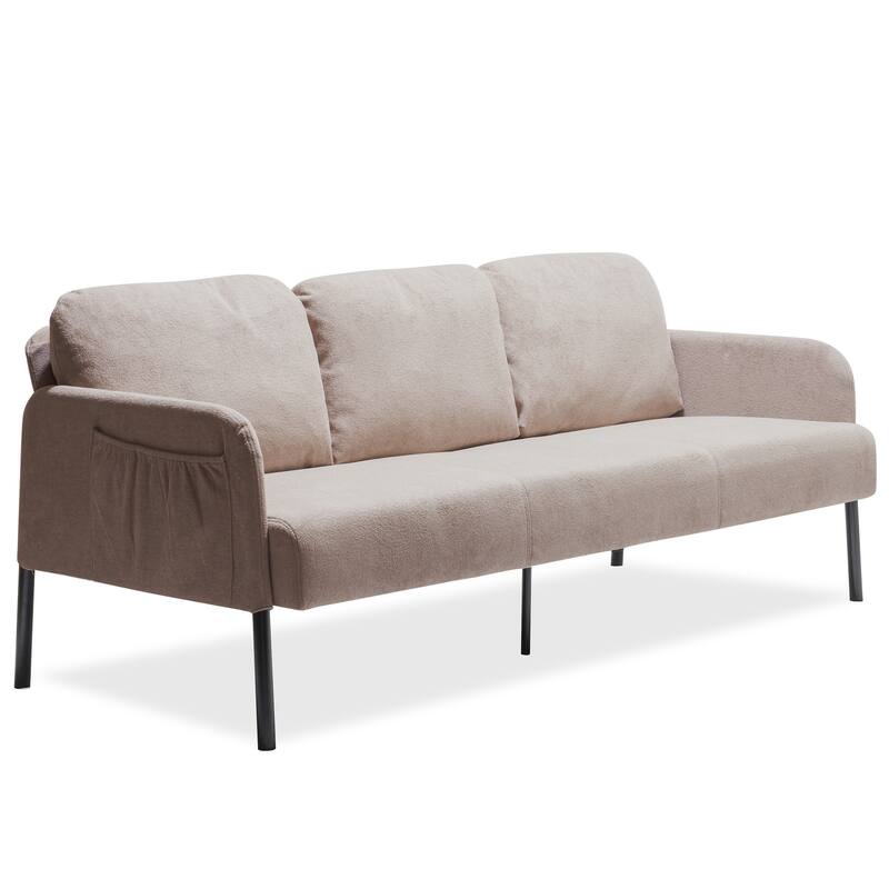 3 Seater Polyester Fabric Sofa, Modern Upholstered Sofa, Comfy Small Couches for Small Space Living Room, Bedroom, Office
