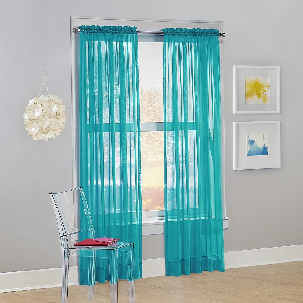 No. 918 Calypso Voile Sheer Rod Pocket Curtain Panel, Single Panel