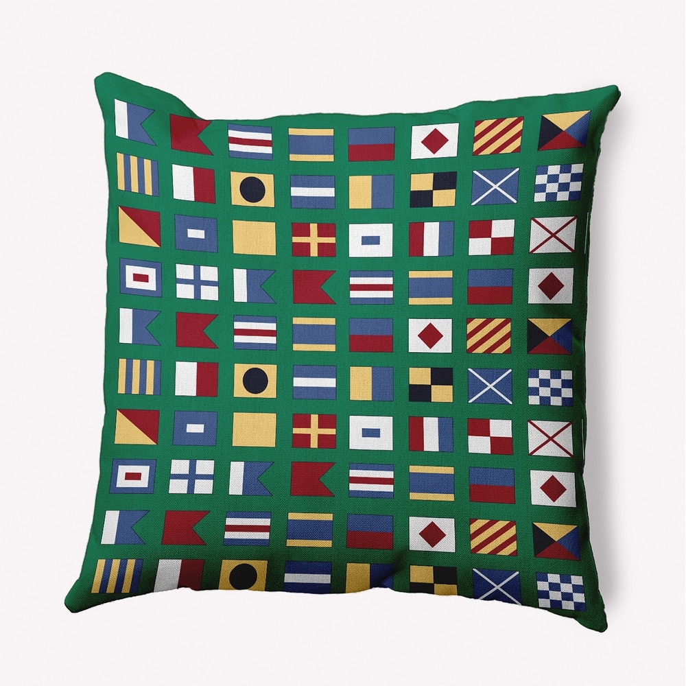Nautical Flags Indoor/Outdoor Throw Pillow