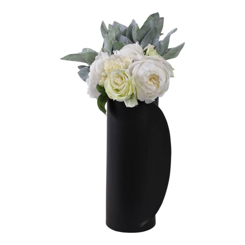 Ceramic Stoneware Vase Sculptural Curved Silhouette Modern Design