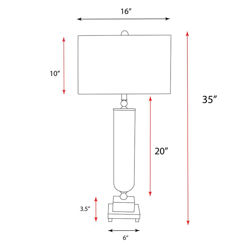 Pasargad Home Lucent Frosted Glass & Lucite Pedestal Table Lamp - D16" x H35"