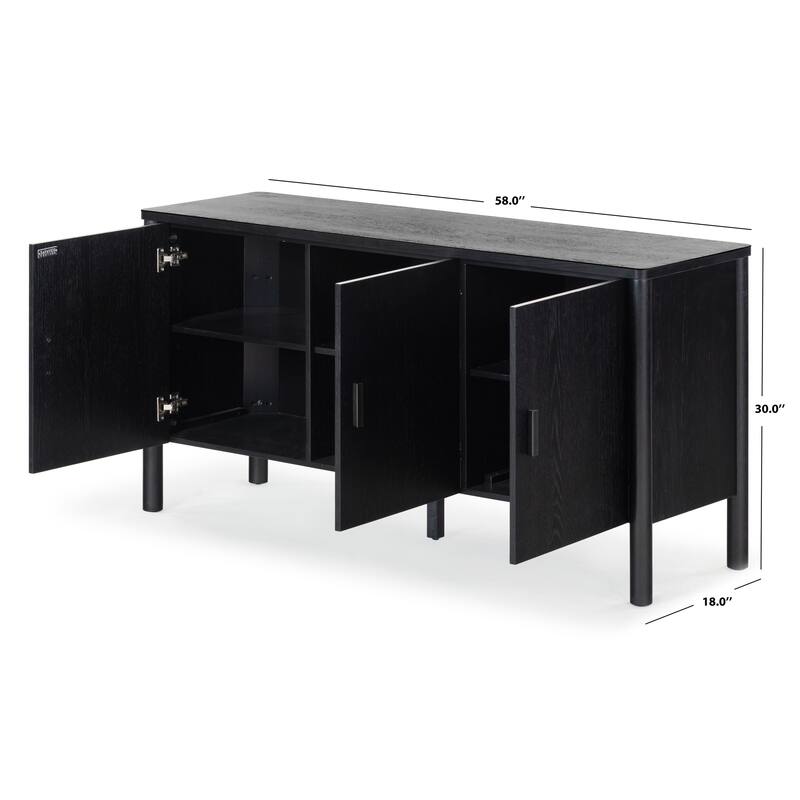 SAFAVIEH Couture Jaylessa Wood 3 Door Sideboard - 58"W x 18"D x 30"H