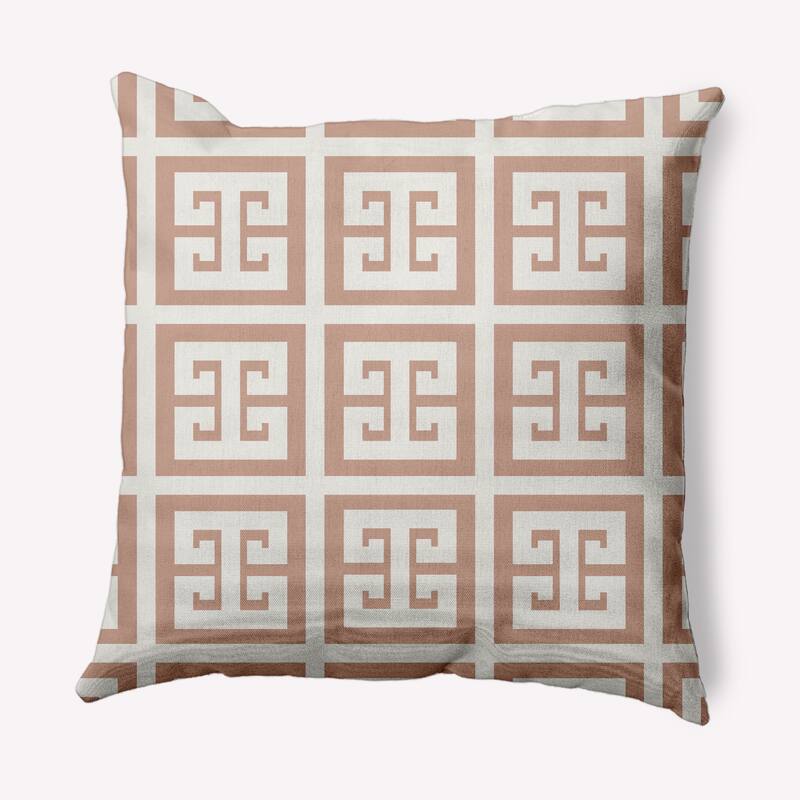 Greek Key Patterned Nautical Decorative Indoor Pillow - Mauve - 26" x 26"
