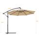10 FT Solar LED Patio Outdoor Umbrella Hanging Cantilever Umbrella Offset Umbrella Easy Open Adustment with 24 LED Lights