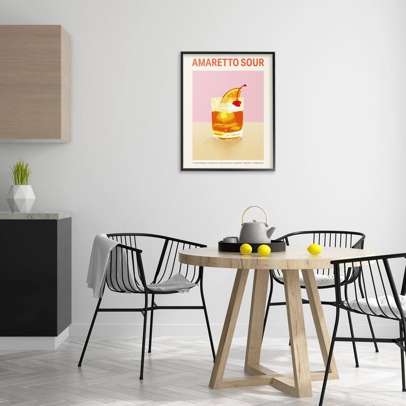 Stupell Amaretto Sour Classic Drink Framed Giclee Art Design By Victoria Barnes