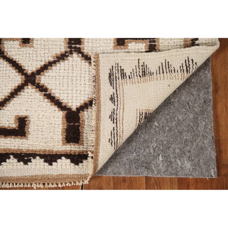 Natural Dye Ivory Anatolian Turkish Runner Rug Handmade Wool Carpet - 2'7"x 11'9"