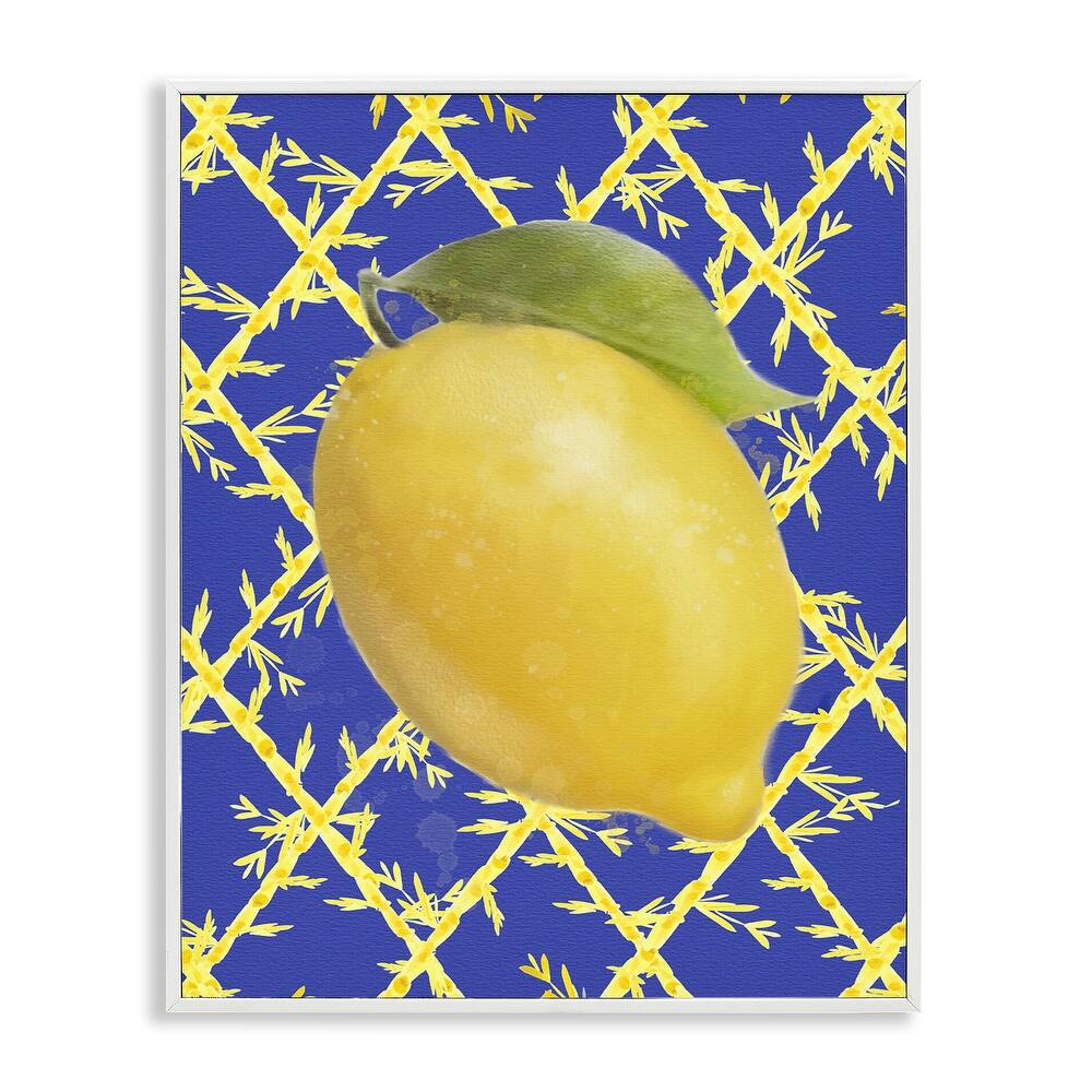 Stupell Bold Lemon over Blue Framed Giclee Art Design By Matthew Piotrowicz