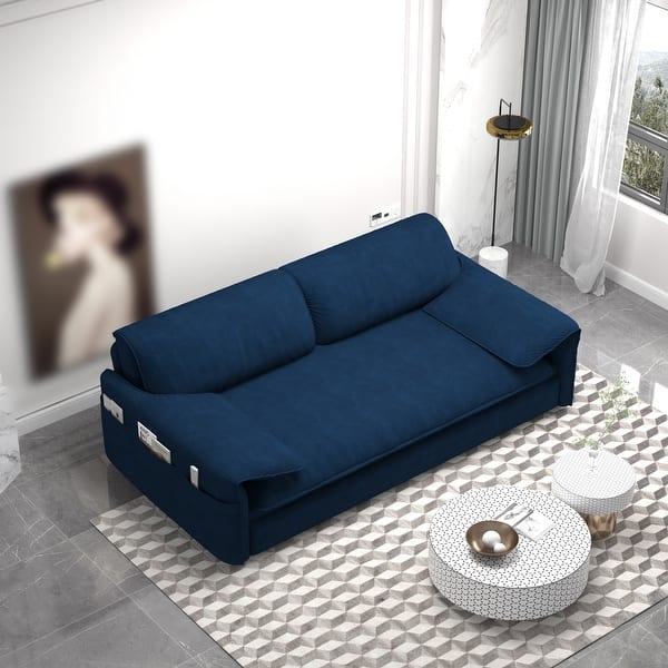 Lunale Convertible Sofa Bed with Swivel Phone Stand, 55 Lunale Convertible Sofa Bed with Swivel Phone Stand, 55