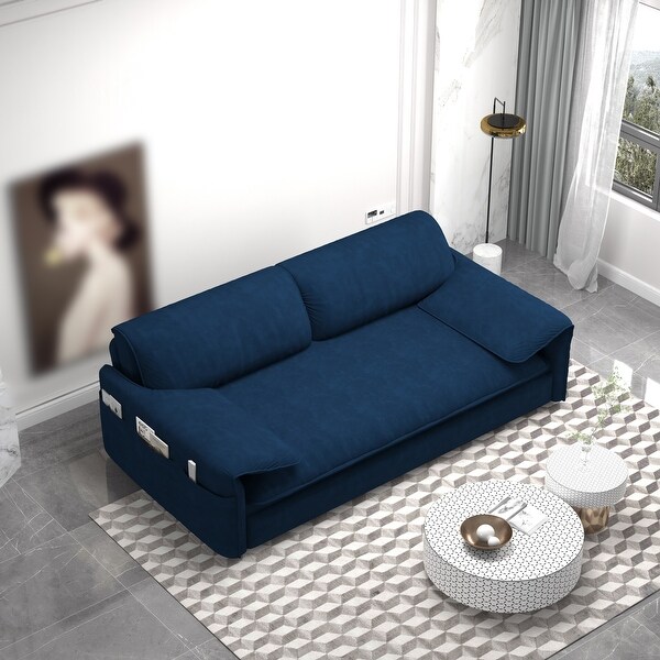 Convertible Sofa Bed, 3-in-1 Multi-Functional Velvet Queen Convertible Sofa Bed, 3-in-1 Multi-Functional Velvet Queen