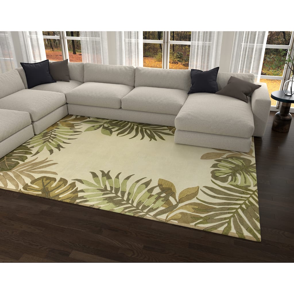Domani Camila Casual Ivory Tropics Hand-tufted Wool Area Rug