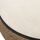 preview thumbnail 5 of 3, Braided Straw Upholstered Coffee Table - 36.25" - White and Brown