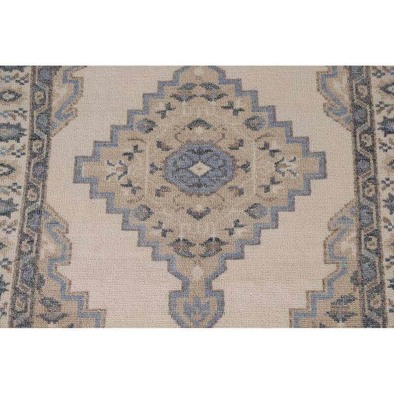 Geometric Moroccan Indian Area Rug Handmade Wool Carpet - 5'3"x 7'11"