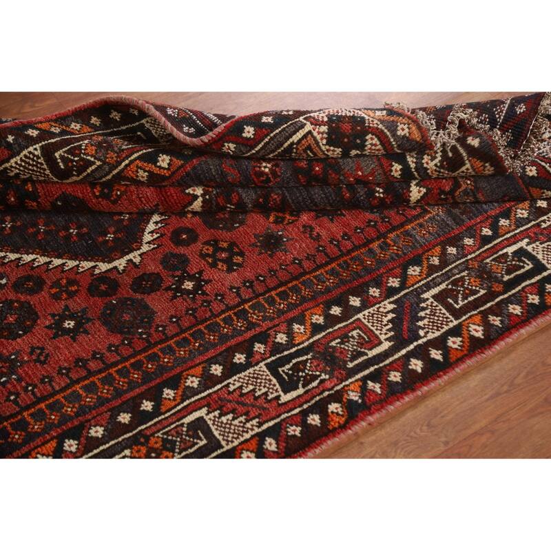 Qashqai Persian Vintage Area Rug Bedroom Handmade Wool Carpet - 4'5"x 6'11"