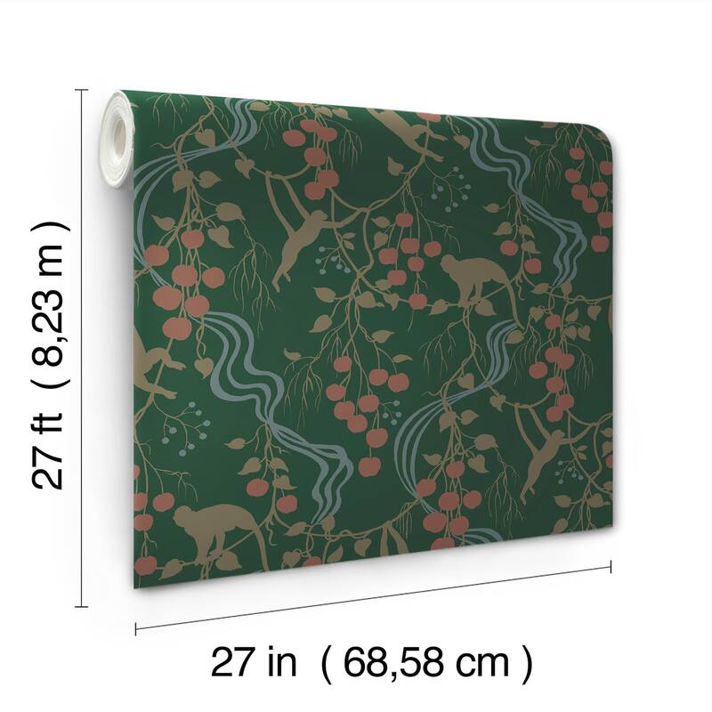 A-Street Prints Linden Dark Green Jungle Canopy Wallpaper