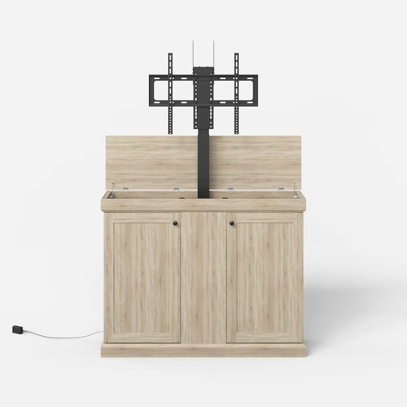 Motorized TV Lift Cabinet for TVs up to 50 Inch, Pop Up TV Lift Console with Remote Control, Hidden TV Cabinet Stand
