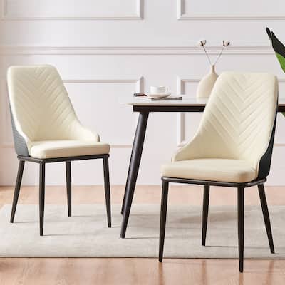 Faux Leather Upholstered Dining Chairs, Set of 4 - 18.1"W x 21.3"W x 36.6"H