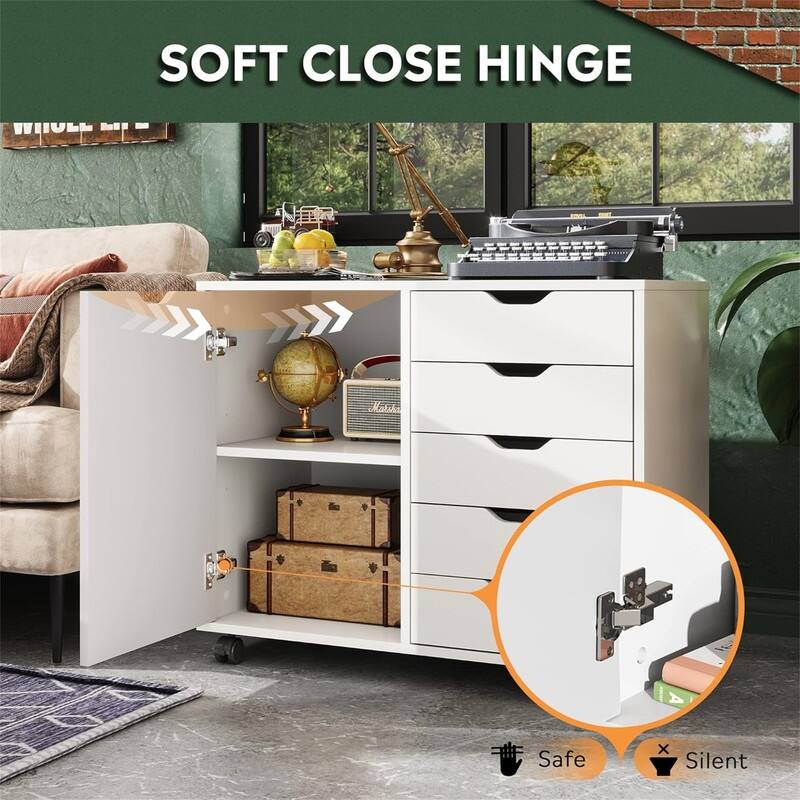 5-Drawer Wood Dresser Chest - 15.8"D x 30.8"W x 25.5"H