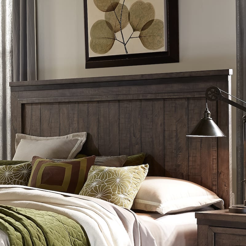 Thornwood Hills Rock Beaten Gray with Saw Cuts Queen Two Sided Storage Bed