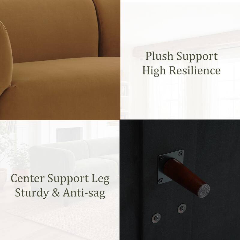 2 Set Modern Deep Seat Tuxedo Arms Sofa Loveseat