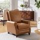 preview thumbnail 21 of 67, HULALA HOME Cigar Mid-century Modern Genuine Leather Recliner with Solid Wood Legs and Nailhead Trim CAMEL