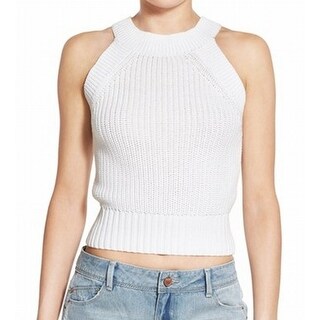 Shop Chloe Katie New White Women S Size Large L Tank Waffle Knit