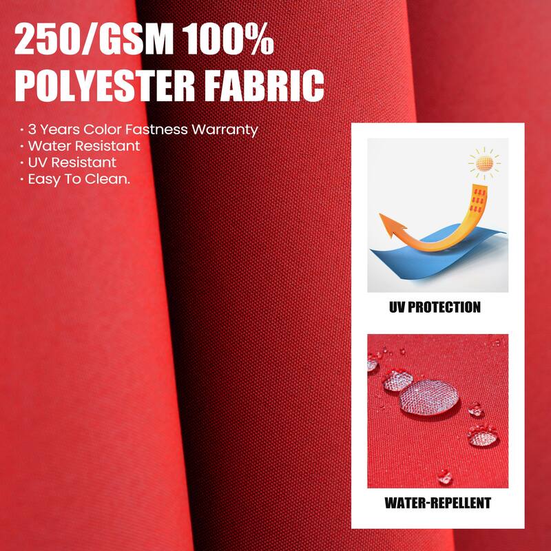 10X12.5 FT Outdoor Dual Top Patio Offset Umbrella 360 degrees Rotation with Base