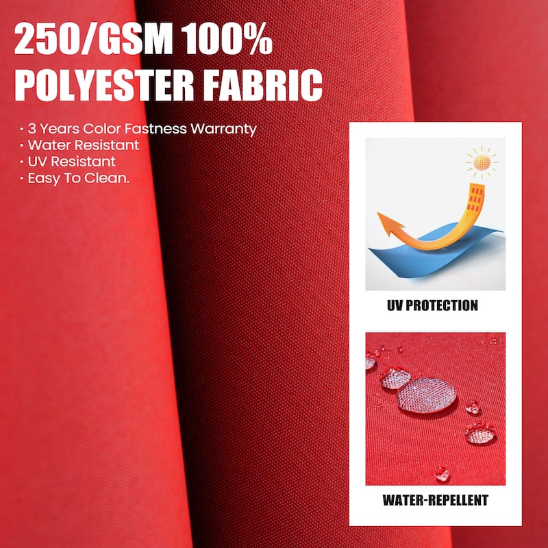 Outdoor 10X12.5 FT Dual Top Patio Offset Umbrella 360 degrees Rotation