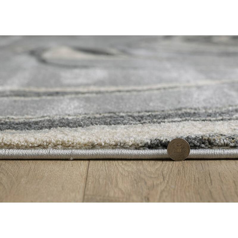 Domani Novelle Abstract Marble Area Rug